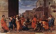 Nicolas Poussin Christus und die Ehebrecherin France oil painting artist